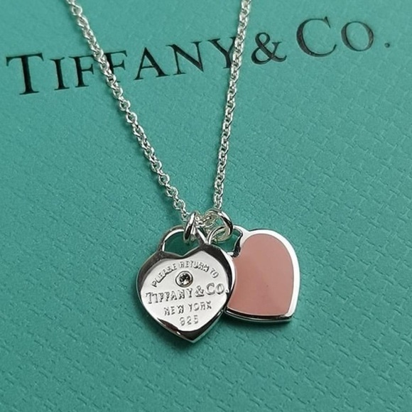 Tiffany & Co. Silver and Pink Heart Necklace - Picture 1 of 5